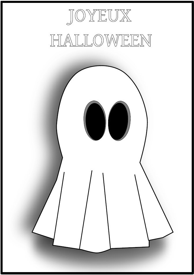 Coloriage Joyeux Halloween Fantôme