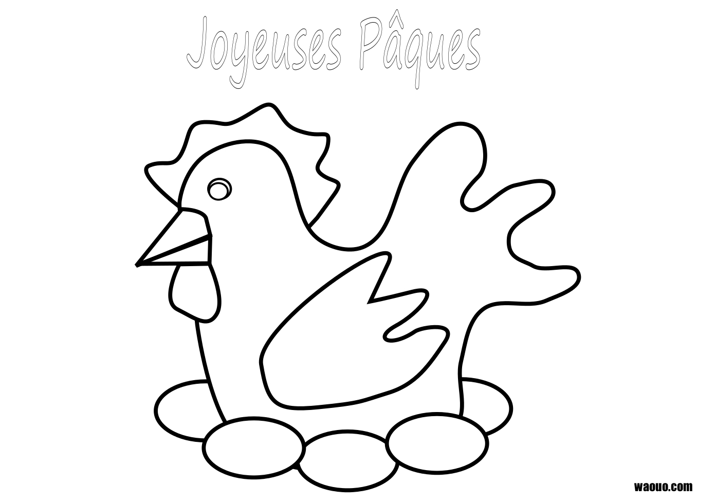 Coloriage poule de pâques